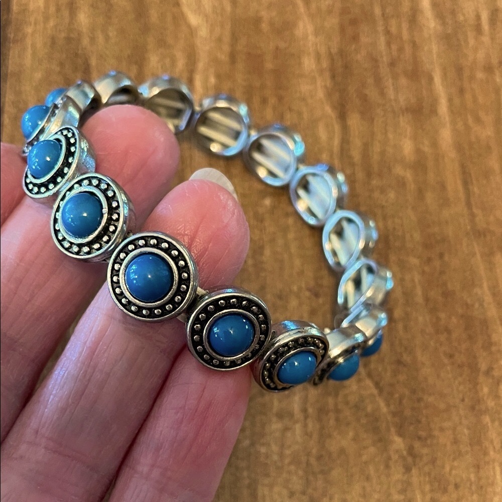 Silver and Blue Women's Bracelet